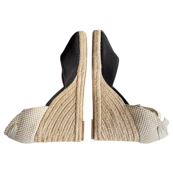 Reformation Camille Espadrille Women’s Size 9.5 Black Cream Ribbon - Picture 9 of 11